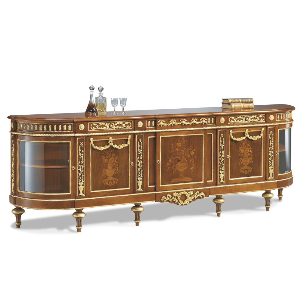 C67 Буфет резной с инкрустацией