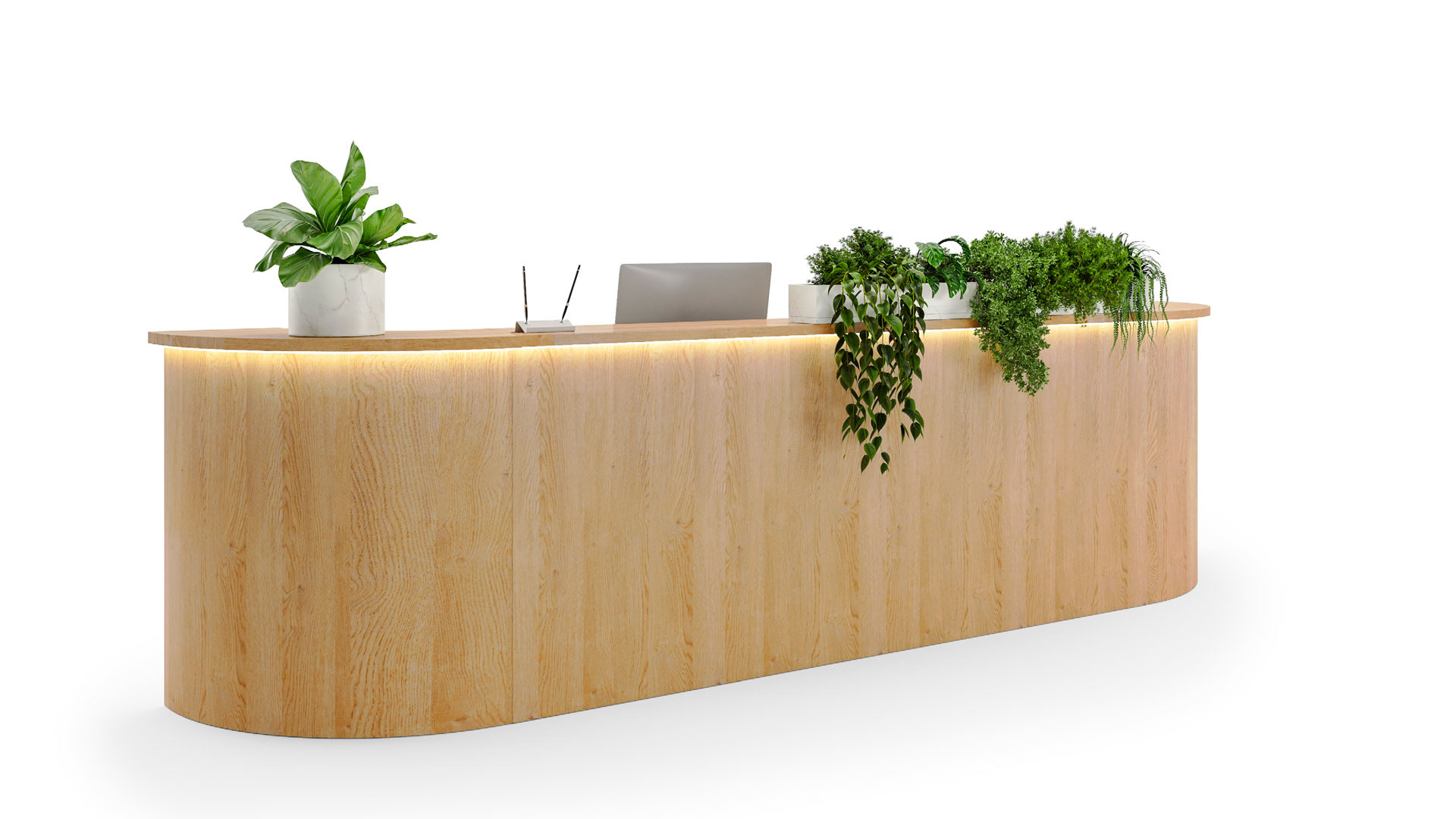 Reception with LED lighting